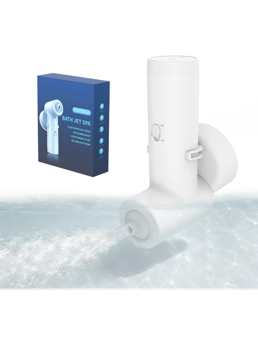 Cordless Rechargeable Bath Jets for Tub - IPX7 Waterproof, Mute & Bubble Modes